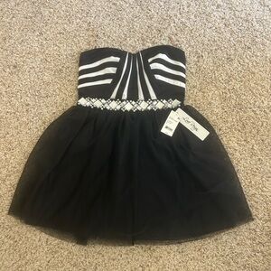 Love Reign Black and White Striped Kids Dress